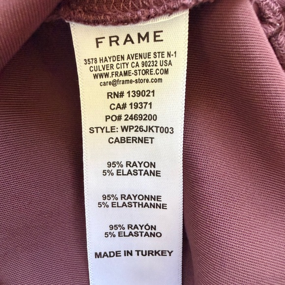 FRAME The Keyhole Matte Jersey Top in Cabernet Size S - Picture 10 of 16